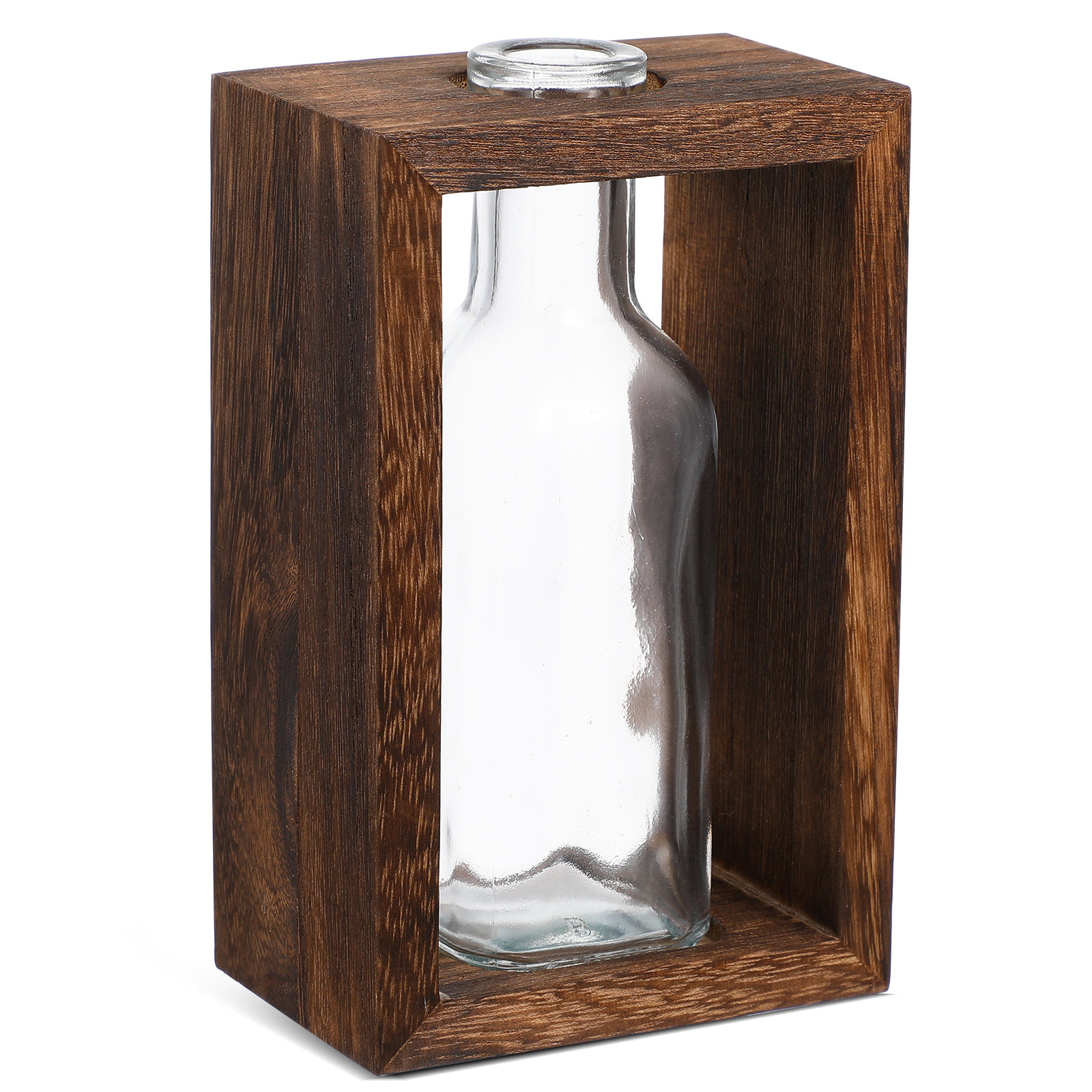 1Set Wooden Hydroponic Plant P - Propagation Station Vase recension och pris