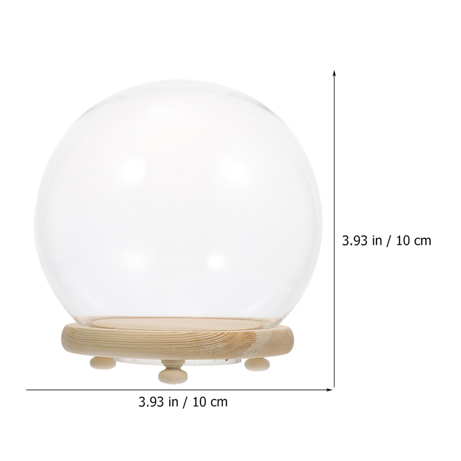 Glass Cover with Wood Base Pre - Plastic Dome Clear recension och pris