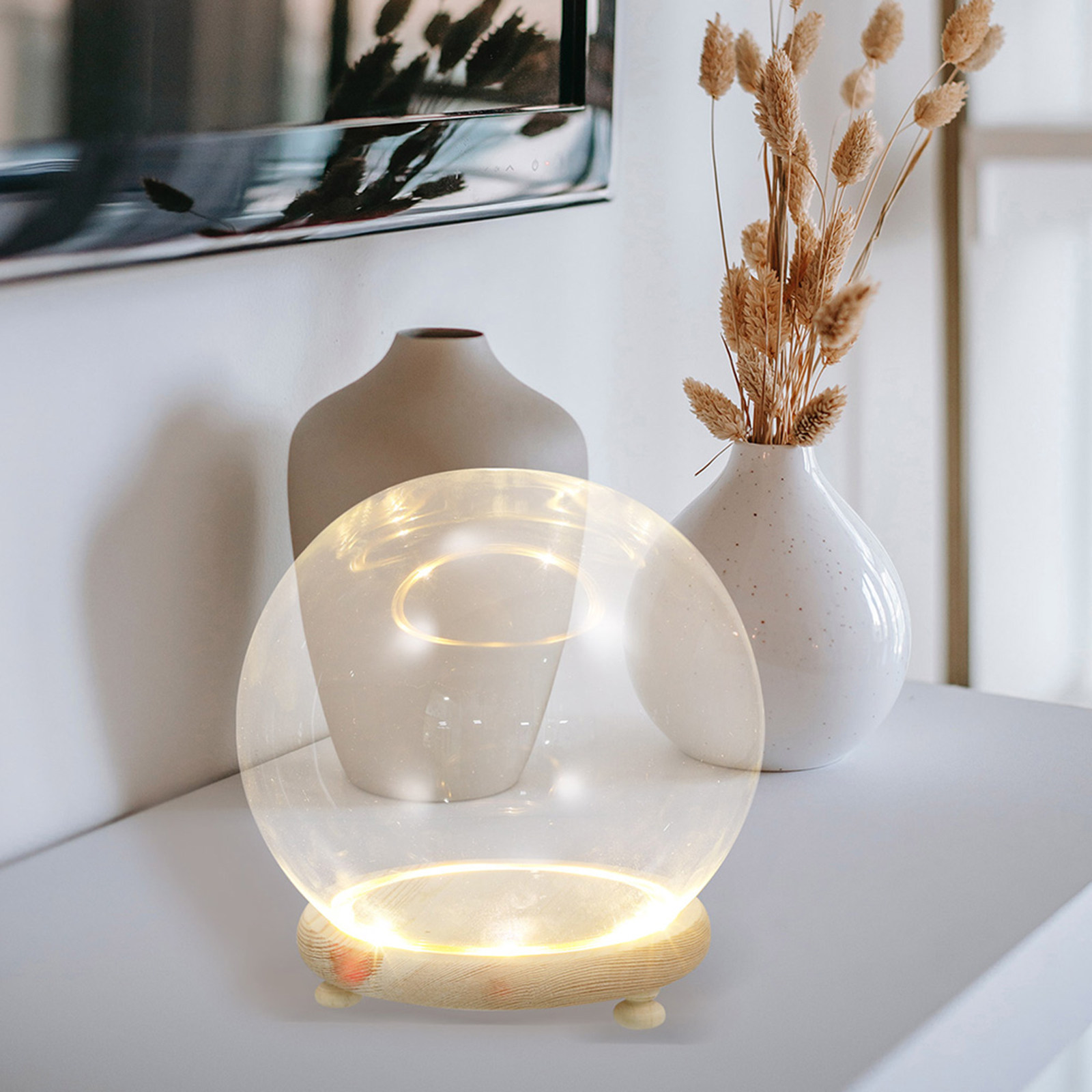 Glass Cover with Wood Base Pre - Plastic Dome Clear recension och pris
