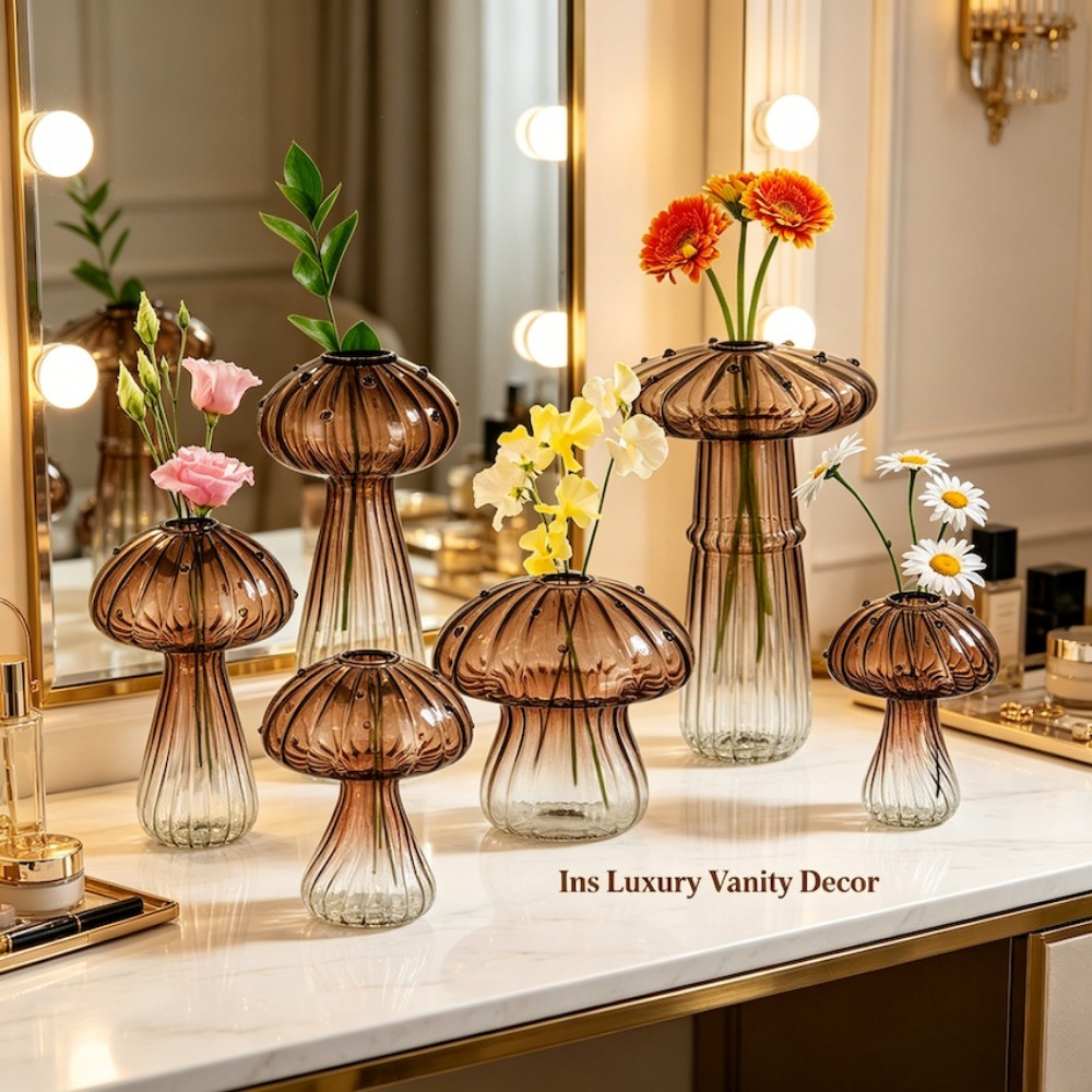 Mushroom‑Design Fluted Glass P - Propagation Station Vase recension och pris